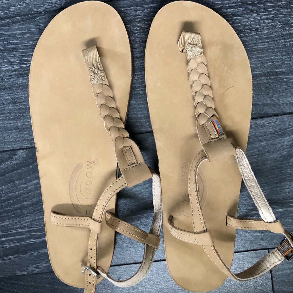 Rainbow t-strap flip flop